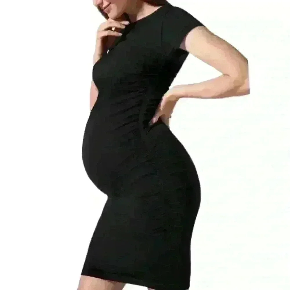 Blanqi Everyday Maternity Cap Sleeve Crew Neck Dress Size L/XL